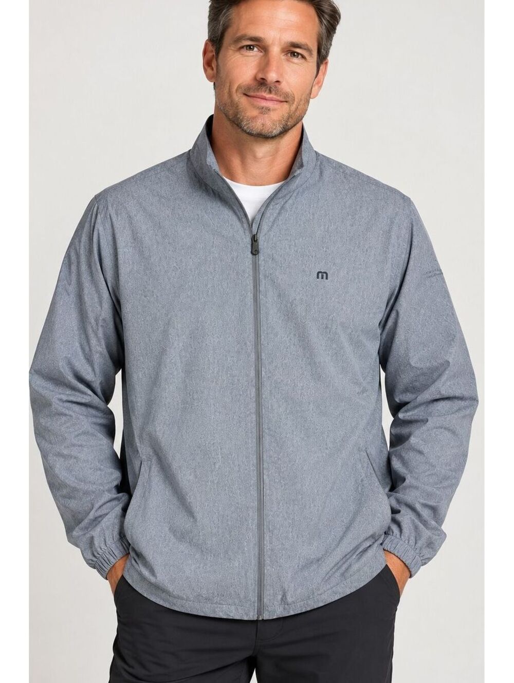 Travis Mathew Men's XL Gray Full Zip Golf Jacket Lightweight Windbreaker